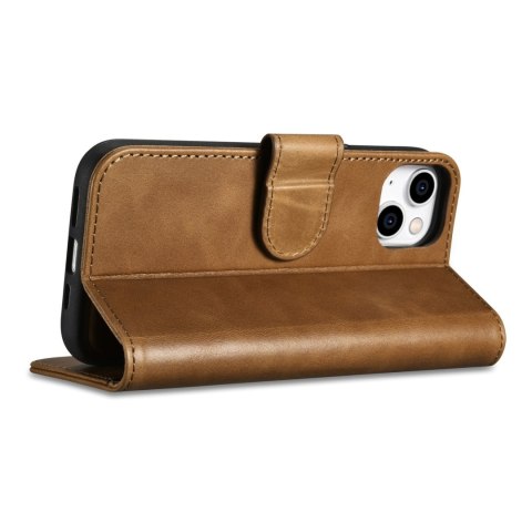 2w1 etui skórzany pokrowiec z klapką iPhone 14 Anti-RFID Oil Wax Wallet Case jasno-brązowy 2w1 etui skórzany pokrowiec z klapką iPhone 14 Anti-RFID Oil Wax Wallet Case jasno-brązowy