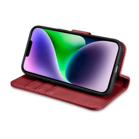 2w1 etui skórzany pokrowiec z klapką iPhone 14 Anti-RFID Wallet Case czerwony 2w1 etui skórzany pokrowiec z klapką iPhone 14 Anti-RFID Wallet Case czerwony