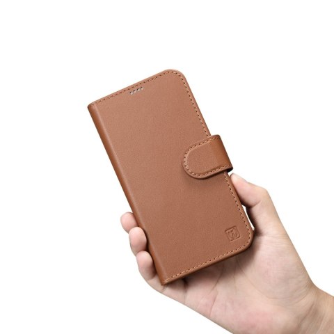 2w1 etui skórzany pokrowiec z klapką iPhone 14 Plus Anti-RFID Wallet Case brązowy 2w1 etui skórzany pokrowiec z klapką iPhone 14 Plus Anti-RFID Wallet Case brązowy