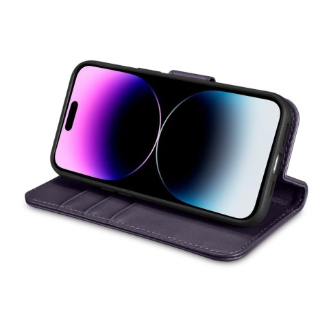 2w1 etui skórzany pokrowiec z klapką iPhone 14 Pro Anti-RFID Wallet Case ciemnofioletowy 2w1 etui skórzany pokrowiec z klapką iPhone 14 Pro Anti-RFID Wallet Case ciemnofioletowy