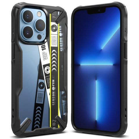 Etui pancerny pokrowiec z ramką iPhone 13 Pro Max Fusion X Design Ticket band czarny Etui pancerny pokrowiec z ramką iPhone 13 Pro Max Fusion X Design Ticket band czarny