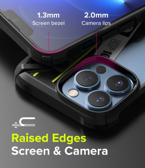 Etui pancerny pokrowiec z ramką iPhone 13 Pro Max Fusion X Design Ticket band czarny Etui pancerny pokrowiec z ramką iPhone 13 Pro Max Fusion X Design Ticket band czarny