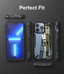 Etui pancerny pokrowiec z ramką iPhone 13 Pro Max Fusion X Design Ticket band czarny