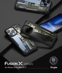Etui pancerny pokrowiec z ramką iPhone 13 Pro Max Fusion X Design Ticket band czarny