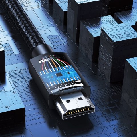 Kabel przewód audio wideo HDMI 2.0 4K wytrzymały w oplocie 1m czarny Kabel przewód audio wideo HDMI 2.0 4K wytrzymały w oplocie 1m czarny