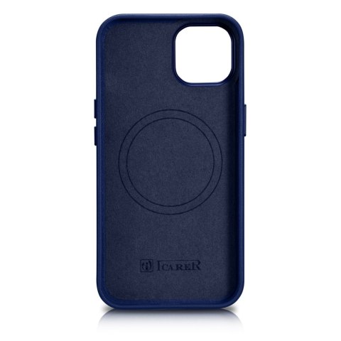 Pokrowiec etui z naturalnej skóry do iPhone 14 Plus MagSafe Case Leather niebieski Pokrowiec etui z naturalnej skóry do iPhone 14 Plus MagSafe Case Leather niebieski