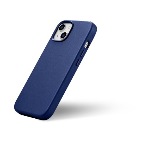 Pokrowiec etui z naturalnej skóry do iPhone 14 Plus MagSafe Case Leather niebieski Pokrowiec etui z naturalnej skóry do iPhone 14 Plus MagSafe Case Leather niebieski