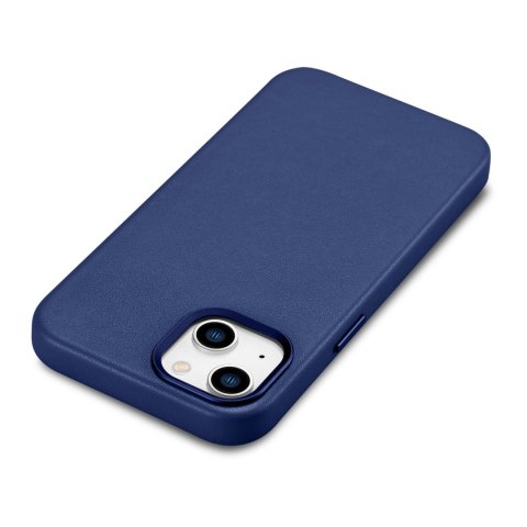 Pokrowiec etui z naturalnej skóry do iPhone 14 Plus MagSafe Case Leather niebieski Pokrowiec etui z naturalnej skóry do iPhone 14 Plus MagSafe Case Leather niebieski