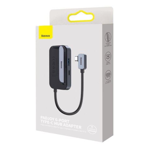 6w1 Rozdzielacz portów PadJoy HUB USB do tabletu smartfona USB-C HDMI SD TF ciemnoszary 6w1 Rozdzielacz portów PadJoy HUB USB do tabletu smartfona USB-C HDMI SD TF ciemnoszary