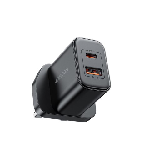 Ładowarka sieciowa wtyczka angielska UK FlashSeries USB-A USB-C 20W czarna Ładowarka sieciowa wtyczka angielska UK FlashSeries USB-A USB-C 20W czarna