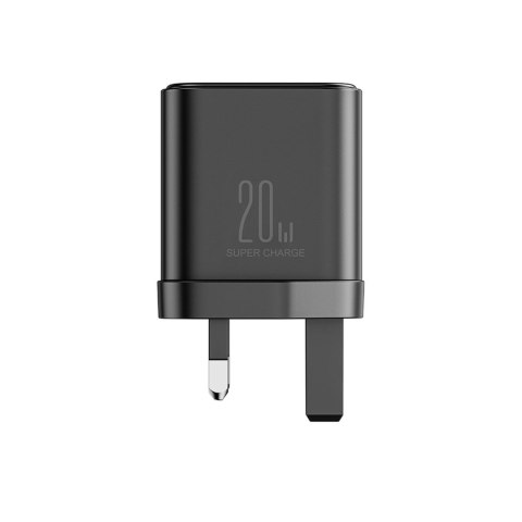 Ładowarka sieciowa wtyczka angielska UK FlashSeries USB-A USB-C 20W czarna Ładowarka sieciowa wtyczka angielska UK FlashSeries USB-A USB-C 20W czarna