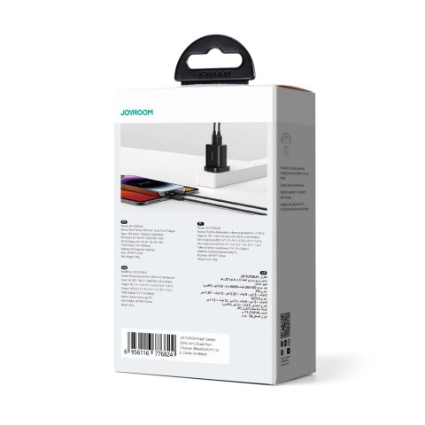 Ładowarka sieciowa wtyczka angielska UK FlashSeries USB-A USB-C 20W czarna Ładowarka sieciowa wtyczka angielska UK FlashSeries USB-A USB-C 20W czarna