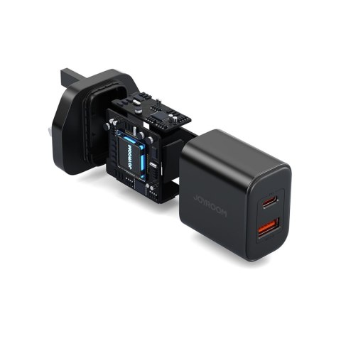 Ładowarka sieciowa wtyczka angielska UK FlashSeries USB-A USB-C 20W czarna Ładowarka sieciowa wtyczka angielska UK FlashSeries USB-A USB-C 20W czarna