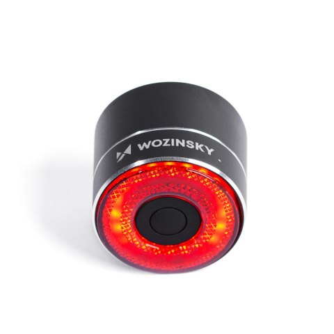 Lampka rowerowa tylna LED USB-C czerwone światło sensor STOP czarna Lampka rowerowa tylna LED USB-C czerwone światło sensor STOP czarna