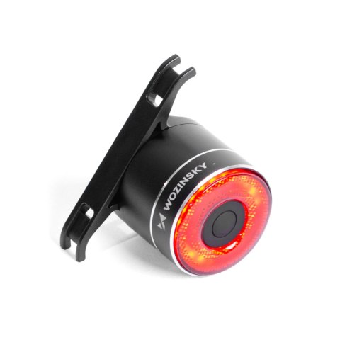 Lampka rowerowa tylna LED USB-C czerwone światło sensor STOP czarna Lampka rowerowa tylna LED USB-C czerwone światło sensor STOP czarna