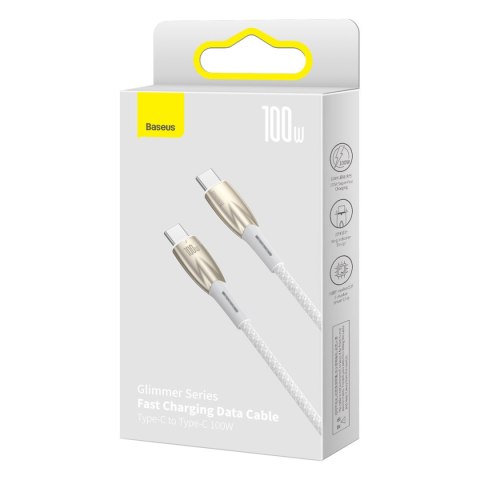 Kabel przewód do szybkiego ładowania Glimmer Series USB-C 480Mb/s PD 100W 2m biały Kabel przewód do szybkiego ładowania Glimmer Series USB-C 480Mb/s PD 100W 2m biały