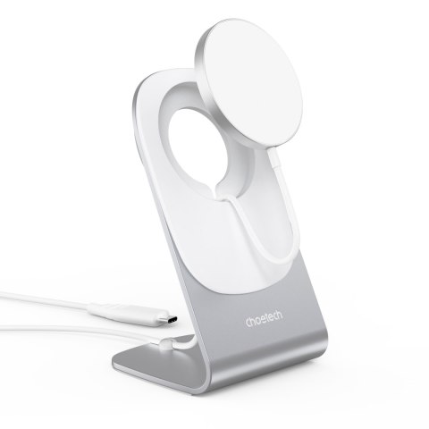 Ładowarka indukcyjna 15W Qi z MagSafe + stojak magnetyczny na telefon - biała Ładowarka indukcyjna 15W Qi z MagSafe + stojak magnetyczny na telefon - biała