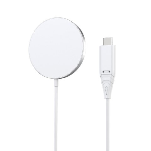 Ładowarka indukcyjna 15W Qi z MagSafe + stojak magnetyczny na telefon - biała Ładowarka indukcyjna 15W Qi z MagSafe + stojak magnetyczny na telefon - biała