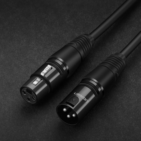 Przedłużacz do kabla przewodu audio do mikrofonu XLR 5m czarny Przedłużacz do kabla przewodu audio do mikrofonu XLR 5m czarny