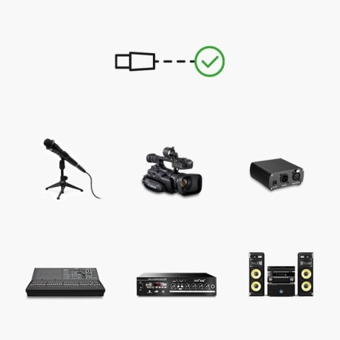 Przedłużacz do kabla przewodu audio do mikrofonu XLR 5m czarny Przedłużacz do kabla przewodu audio do mikrofonu XLR 5m czarny