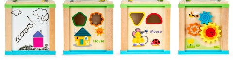 Drewniana kostka edukacyjna, tablica sorter mula ECOTOYS Drewniana kostka edukacyjna, tablica sorter mula ECOTOYS