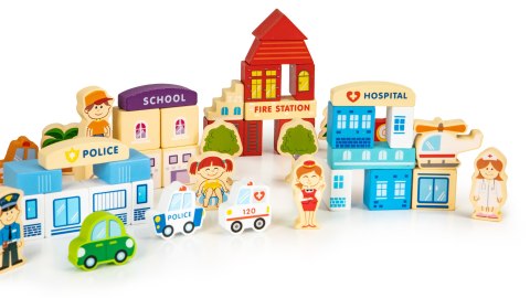 Drewniane klocki edukayjne miasto zoo 120 el. ECOTOYS Drewniane klocki edukayjne miasto zoo 120 el. ECOTOYS