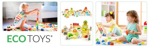 Drewniane klocki edukayjne miasto zoo 120 el. ECOTOYS Drewniane klocki edukayjne miasto zoo 120 el. ECOTOYS