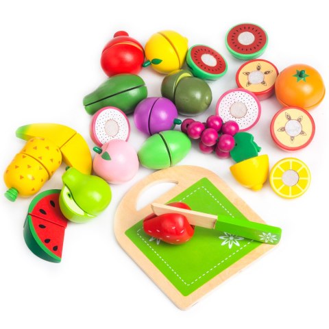 Drewniane owoce do krojenia 20szt ECOTOYS Drewniane owoce do krojenia 20szt ECOTOYS