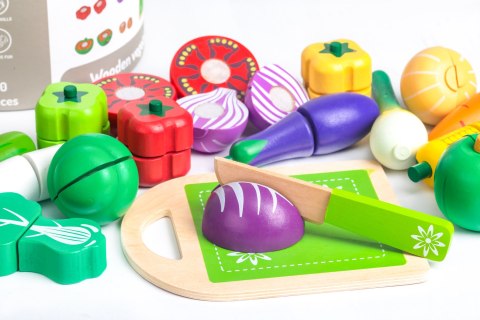 Drewniane warzywa do krojenia 20szt ECOTOYS Drewniane warzywa do krojenia 20szt ECOTOYS