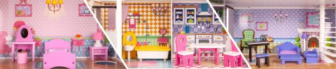 Drewniany domek dla lalek XXL z mebelkami ECOTOYS Drewniany domek dla lalek XXL z mebelkami ECOTOYS