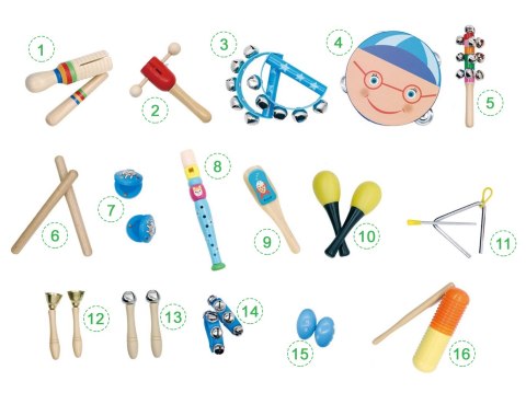 Zestaw muzyczny 16 instrumentów + torba ECOTOYS Zestaw muzyczny 16 instrumentów + torba ECOTOYS